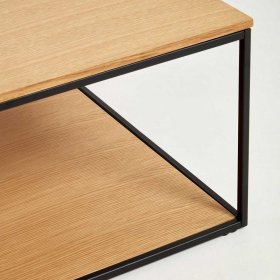 Quadratischer Salontisch Katrynella in Eichefarben und Schwarz – Ansicht 4