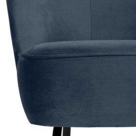 Cocktailsessel Gifion in Petrol Samt mit Vierfußgestell aus Metall – Ansicht 4