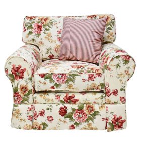 Blumen Motiv Sessel Dexter im Landhausstil mit Armlehnen – Ansicht 3