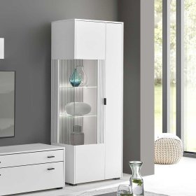 Wohnzimmervitrine Paros in modernem Design - Weiß – Ansicht 3