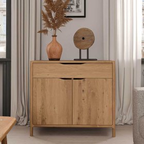 Moderne Kommode Koropi mit einer Schublade aus Wildeiche Massivholz – Ansicht 2