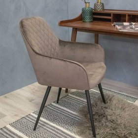 Esszimmerstühle Parvello mit Armlehnen in Taupe und Schwarz (2er Set) – Ansicht 5