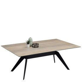 Sofatisch mit Keramikplatte Cassna in Holzoptik gekälkt 110 cm breit – Ansicht 2
