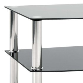 Beistelltisch Jeffa aus Sicherheitsglas und Edelstahl in Schwarz – Ansicht 3