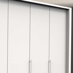 Breiter Schlafraumschrank Emiliano in Weiß mit Falttüren – Ansicht 5