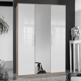 Schlafzimmerkleiderschrank Fashiona mit Drehtüren und Spiegel – Ansicht 2