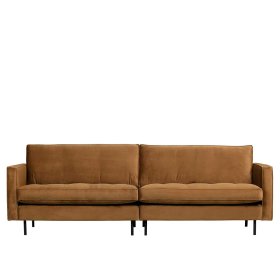 Samt Dreisitzer Sofa Habanas in Honigfarben 275 cm breit – Ansicht 3