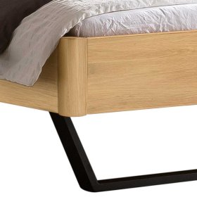 Industriestil Doppelbett Eiche hell Sibuyan mit Bügelgestell 38 cm Einstiegshöhe – Ansicht 5