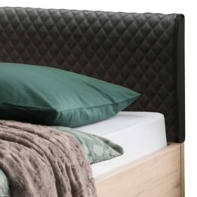 Doppelbett Bruvena in Eichefarben und Dunkelgrau mit LED Beleuchtung (dreiteilig) – Ansicht 4