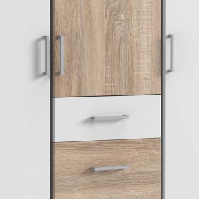 Schlafzimmerkleiderschrank Georgia in Eiche Sägerau und Weiß – Ansicht 4
