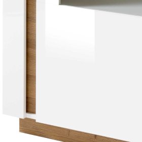 TV Wohnwand Franvos im Skandi Design in Weiß und Wildeiche Optik (vierteilig) – Ansicht 18
