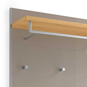 Wandgarderobe Pattinos in Taupe Glas mit Eiche Bianco furniert – Ansicht 4