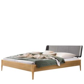 Massivholz Bett Eiche hell Sizino 140x200 cm mit 38 cm Einstiegshöhe – Ansicht 1