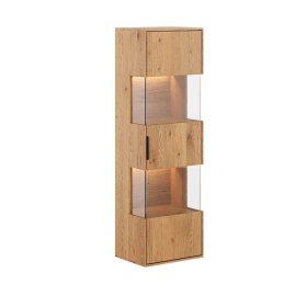 Hängevitrine Seanno aus Eiche Massivholz 142 cm hoch – Ansicht 1