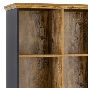 Wohnzimmerregal Kanama in Dunkelgrau und Holzoptik Eiche verwittert – Ansicht 5