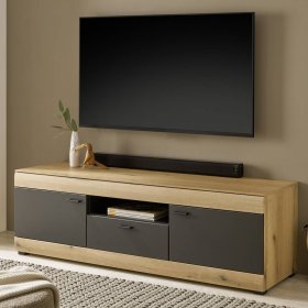TV Lowboard Badehma mit einer Schublade und einem offenen Gerätefach – Ansicht 2