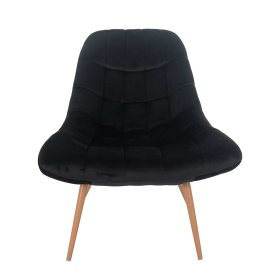 Samt Polstersessel Paryra in Schwarz im Retro Design – Ansicht 3