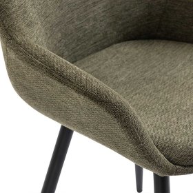 Esstisch Stühle Nelorena in Graugrün und Schwarz mit Webstoff Bezug (2er Set) – Ansicht 8