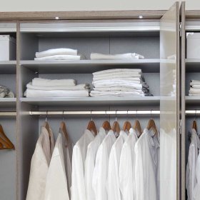 Kleiderschrank Vasilio in Cremeweiß mit Falttüren – Ansicht 6