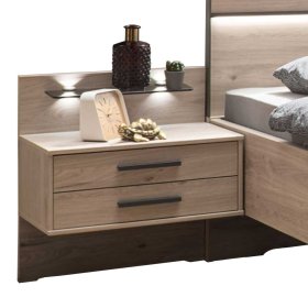 Design Möbel Set Bruvena in Eiche Optik und Dunkelgrau für Schlafzimmer (vierteilig) – Ansicht 6