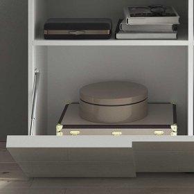 Komplett Garderobe Jalton in Weiß Hochglanz 91 cm breit (dreiteilig) – Ansicht 11