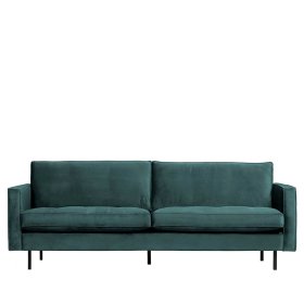 Sitzsofa Maiwos in Petrol Samt im Retro Look – Ansicht 1