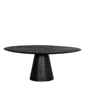 Moderner Couchtisch Ackora in Schwarz aus Mangobaum Massivholz – Ansicht 3