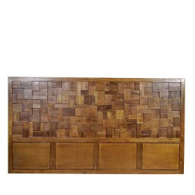 Doppelbett Kopfteil Koropi aus Teak massiv 220 cm breit – Ansicht 2