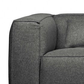 Dreisitzer Couch Vrisso mit grauem Stoffbezug in modernem Design – Ansicht 3