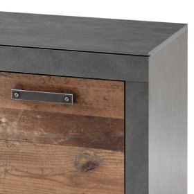 Fernseher Unterschrank Frondito im Loft Design in Altholz Optik und Dunkelgrau – Ansicht 5