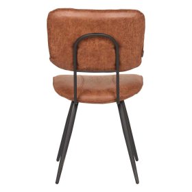 Esszimmerstuhl Set Auray in Cognac Braun Kunstleder mit 50 cm Sitzhöhe (2er Set) – Ansicht 4
