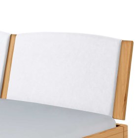 Wildbuche Massivholz Doppel Bett Saloons mit Polster in Weiß – Ansicht 4