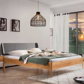 Wildbuche Doppelbett Nigari aus Massivholz 216 cm tief – Ansicht 2
