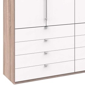 Ankleideschrank Lolyana in Weiß und Eiche Sägerau modern – Ansicht 4