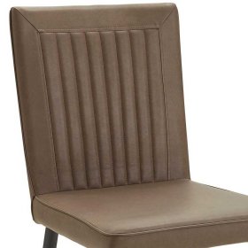 Polsterstühle Fiorello in Braun Kunstleder mit hoher Lehne (2er Set) – Ansicht 5