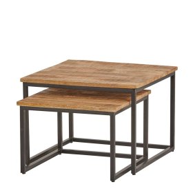 Wohnzimmer Tische Balko im Industrie Stil mit Massivholzplatten (zweiteilig) – Ansicht 1