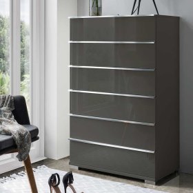 Kommode Boplaroma mit sechs Schubladen Front glasbeschichtet – Ansicht 1