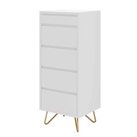 Schminkkonsole Goyan in Weiß und Goldfarben 45 cm breit – Ansicht 1