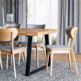 Essgruppe Casorias im Loft Design in Hellgrau und Eiche (siebenteilig) – Ansicht 3