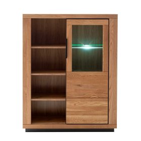 Highboard Jayva in Wildeichefarben teilmassiv – Ansicht 4