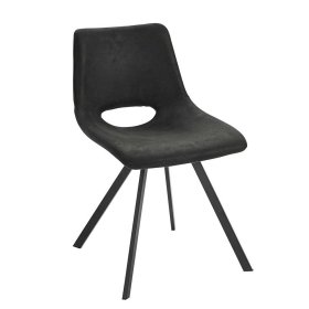 Polsterstühle Rain in Anthrazit und Schwarz Lehne mit Ausschnitt (2er Set) – Ansicht 1