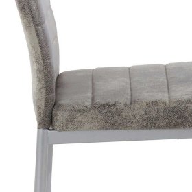 Esstisch Stühle Glide in Hellgrau Microfaser mit hoher Lehne (Set) – Ansicht 6
