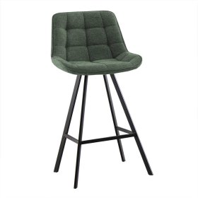 Tresenhocker Krystof in modernem Design - Dunkelgrün und Schwarz (2er Set) – Ansicht 2