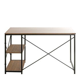Bürotisch Niano mit Seitenregal in Eichefarben & Schwarz – Ansicht 4