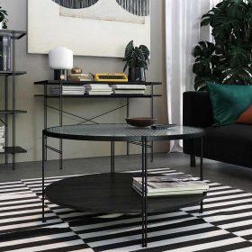 Wohnzimmertisch Tora aus Glas und Metall 45 cm hoch – Ansicht 2