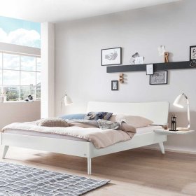 Bett modern weiß Anni 140x200 cm wahlweise mit Ablagen – Ansicht 2