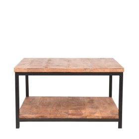 Couchtisch Nick aus Mangobaum Massivholz geölt und Metall Schwarz – Ansicht 2