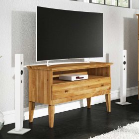 TV Tisch Tyvoria aus Wildeiche Massivholz mit Schublade – Ansicht 3