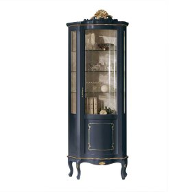 Vitrine Seduta in Dunkelblau und Goldfarben – Ansicht 1