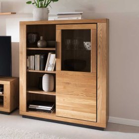 Highboard Jayva in Wildeichefarben teilmassiv – Ansicht 2